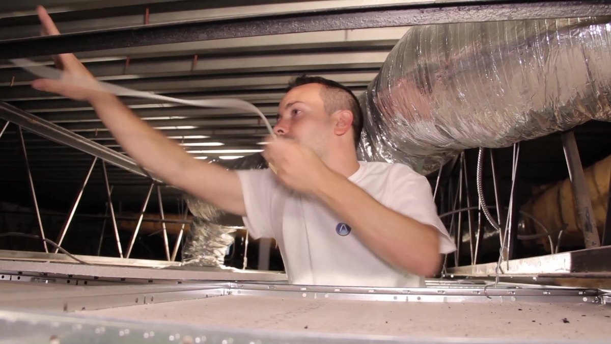 Advantron technician performing a technology installation